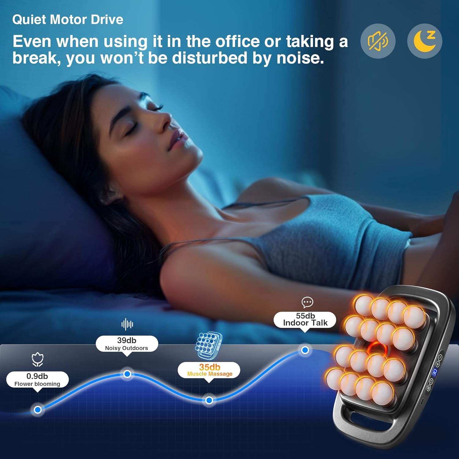 16-Drive 8-Head Massage Gun Set, Deep Tissue Massage Gun Portable with 3 Modes & 30 Intensities, Red Light Therapy, Quiet Percussion Massager for Legs, Waist, Buttocks Muscles Pain Relief